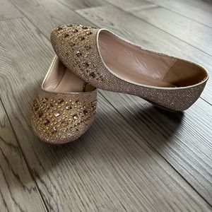 Girls gold gem flats size 13